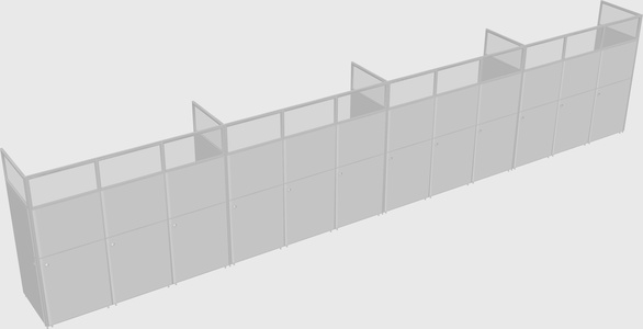 Shared rectangular cubicle