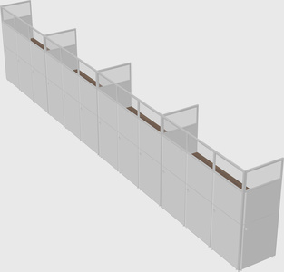 Shared rectangular cubicle