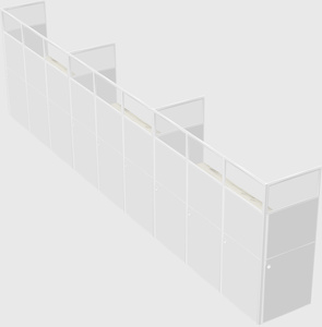 Shared rectangular cubicle