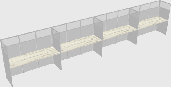 Shared rectangular cubicle
