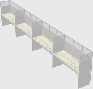 Shared rectangular cubicle