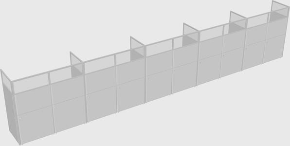 Shared rectangular cubicle