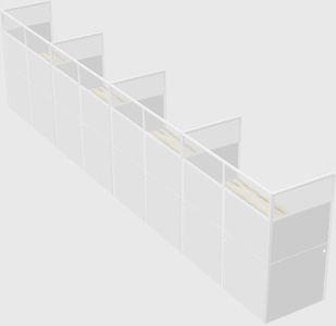 Shared rectangular cubicle