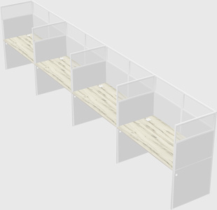 Shared rectangular cubicle