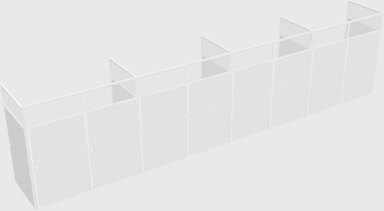 Shared rectangular cubicle