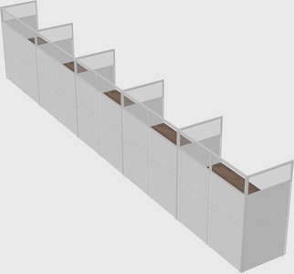 Shared rectangular cubicle