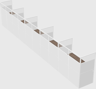 Shared rectangular cubicle