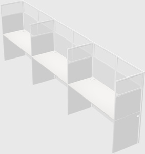 Shared rectangular cubicle