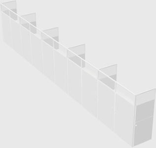 Shared rectangular cubicle