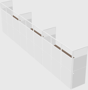 Shared rectangular cubicle