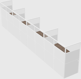 Shared rectangular cubicle