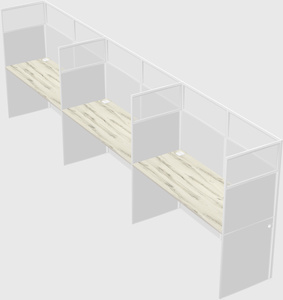 Shared rectangular cubicle
