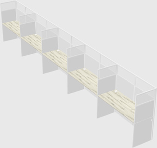 Shared rectangular cubicle