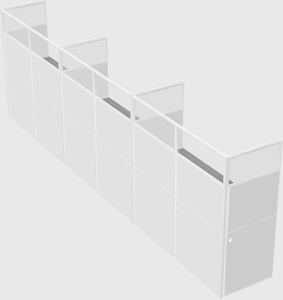 Shared rectangular cubicle