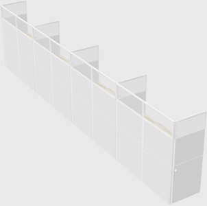 Shared rectangular cubicle