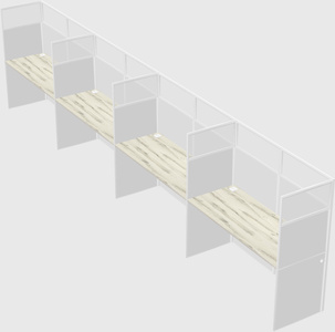 Shared rectangular cubicle
