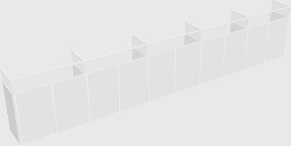 Shared rectangular cubicle
