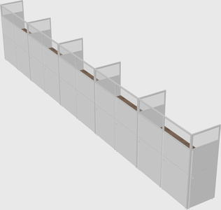 Shared rectangular cubicle