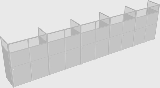 Shared rectangular cubicle