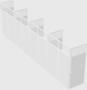Shared rectangular cubicle