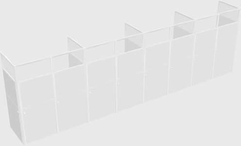 Shared rectangular cubicle
