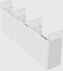Shared rectangular cubicle