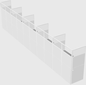 Shared rectangular cubicle