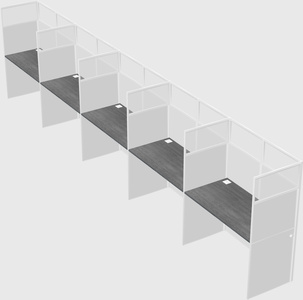 Shared rectangular cubicle