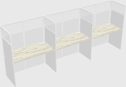 Shared rectangular cubicle