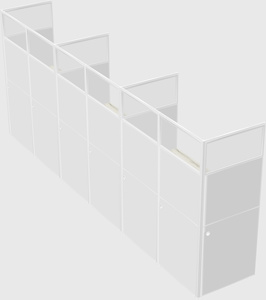 Shared rectangular cubicle