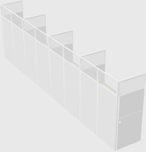 Shared rectangular cubicle