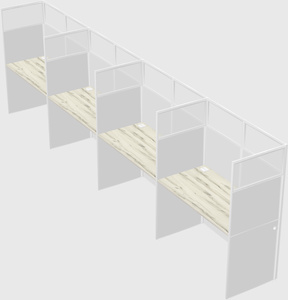 Shared rectangular cubicle