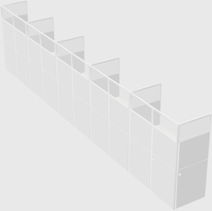 Shared rectangular cubicle