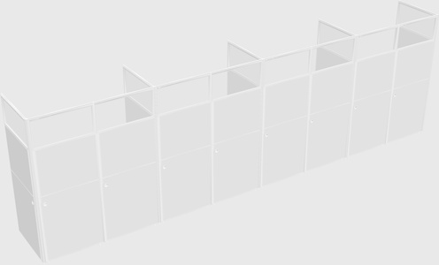 Shared rectangular cubicle