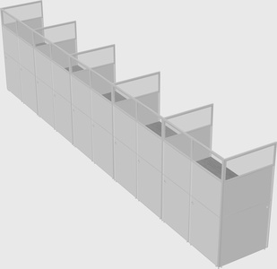 Shared rectangular cubicle