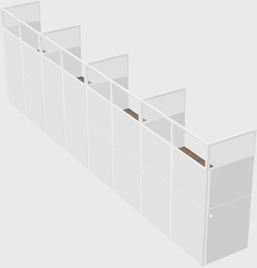 Shared rectangular cubicle