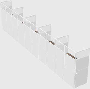 Shared rectangular cubicle