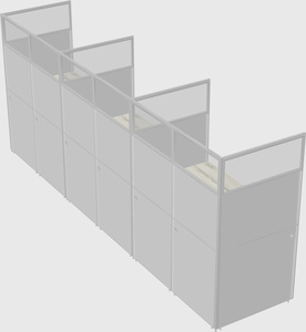 Shared rectangular cubicle