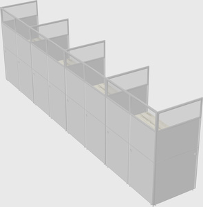 Shared rectangular cubicle