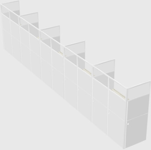 Shared rectangular cubicle