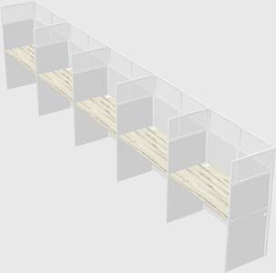 Shared rectangular cubicle