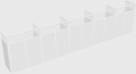 Shared rectangular cubicle