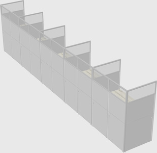 Shared rectangular cubicle