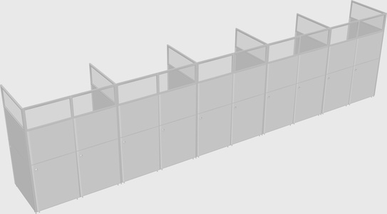 Shared rectangular cubicle