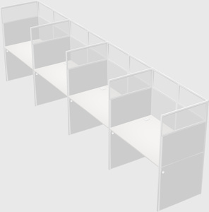 Shared rectangular cubicle