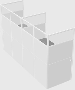 Shared rectangular cubicle