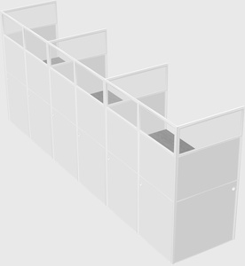 Shared rectangular cubicle