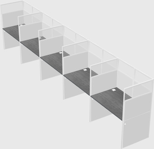 Shared rectangular cubicle