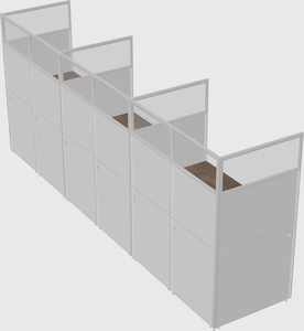 Shared rectangular cubicle