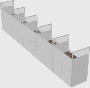 Shared rectangular cubicle